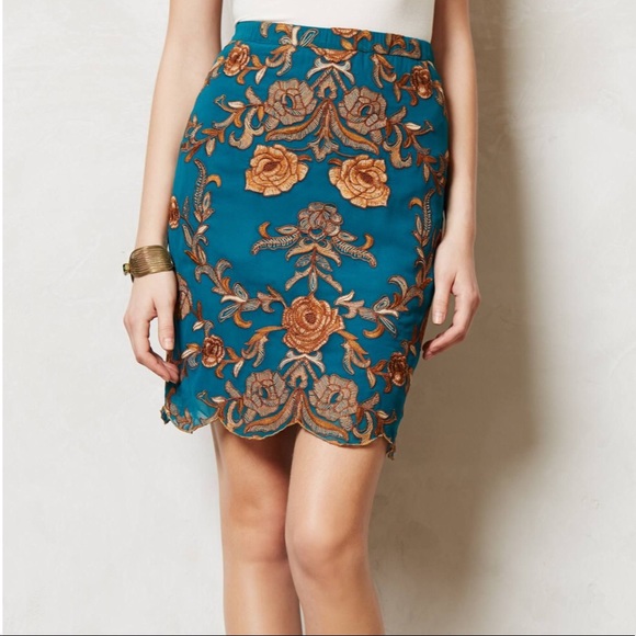 Anthropologie Dresses & Skirts - HP🎉 Anthropologie Yoana Baraschi Teal Skirt.